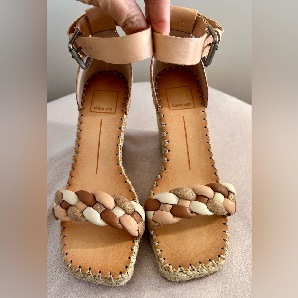 Dolce Vita Nilton Braided natural leather espadrille leather wedge